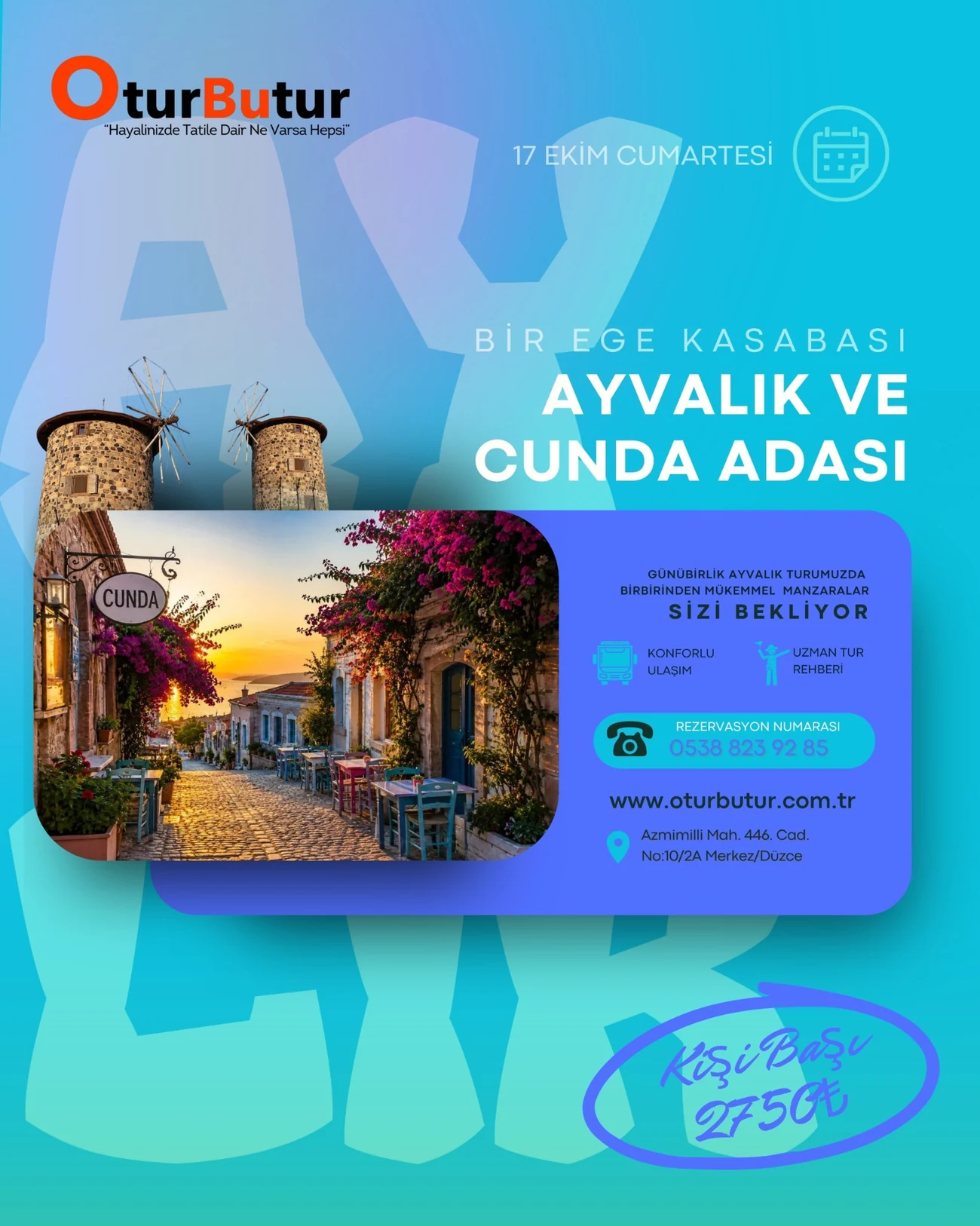 Ayvalık ve Cunda Turu afişi