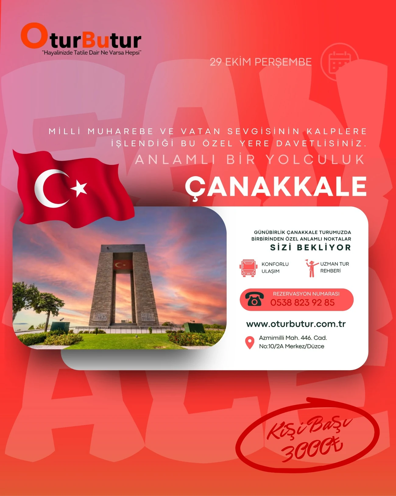 Çanakkale Şehitlik Turu tur afişi