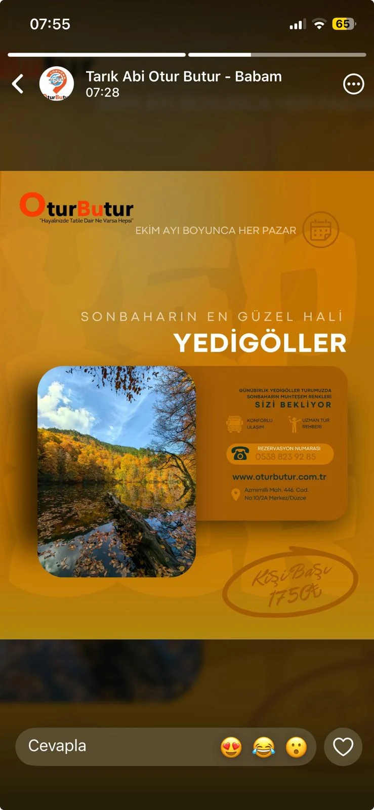 Yedigöller Turu tur afişi